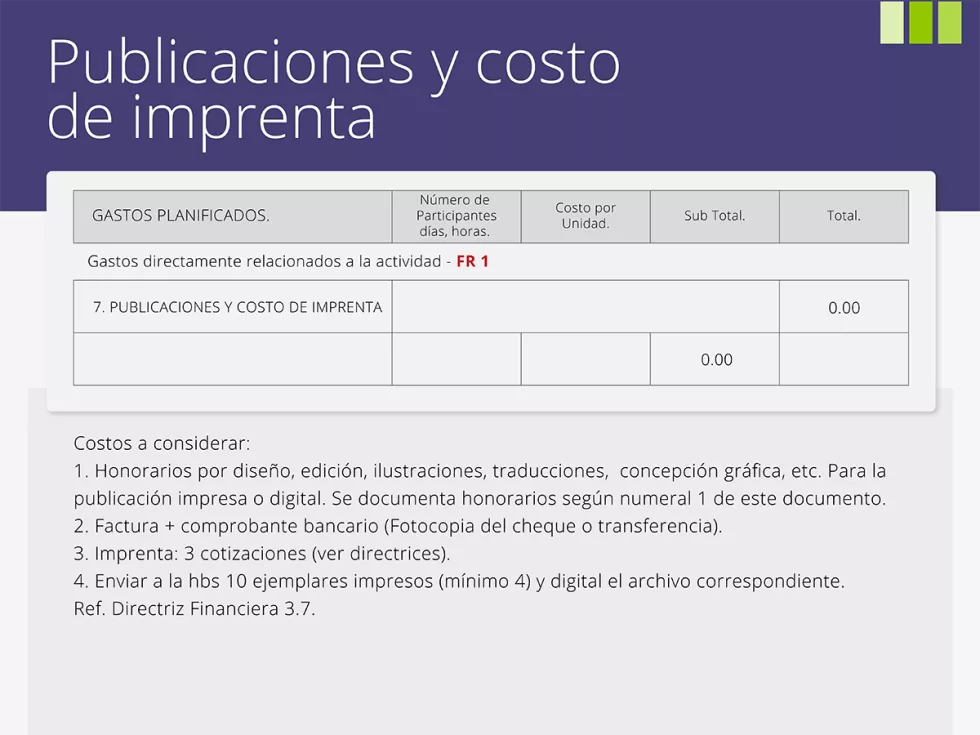 Publicaciones y Costos de Imprenta
