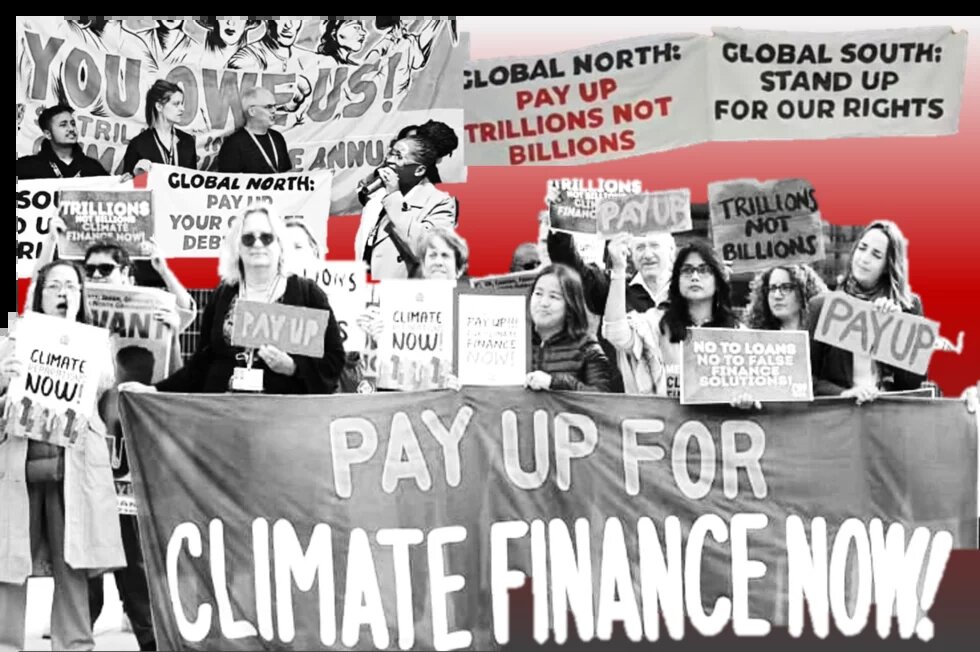 COP29 Collage de imágenes de activistas climáticos en la COP29 en Bakú
