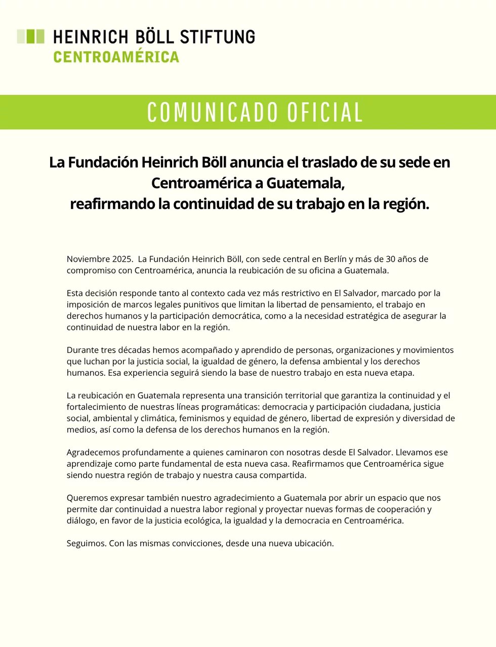 comunicado oficial